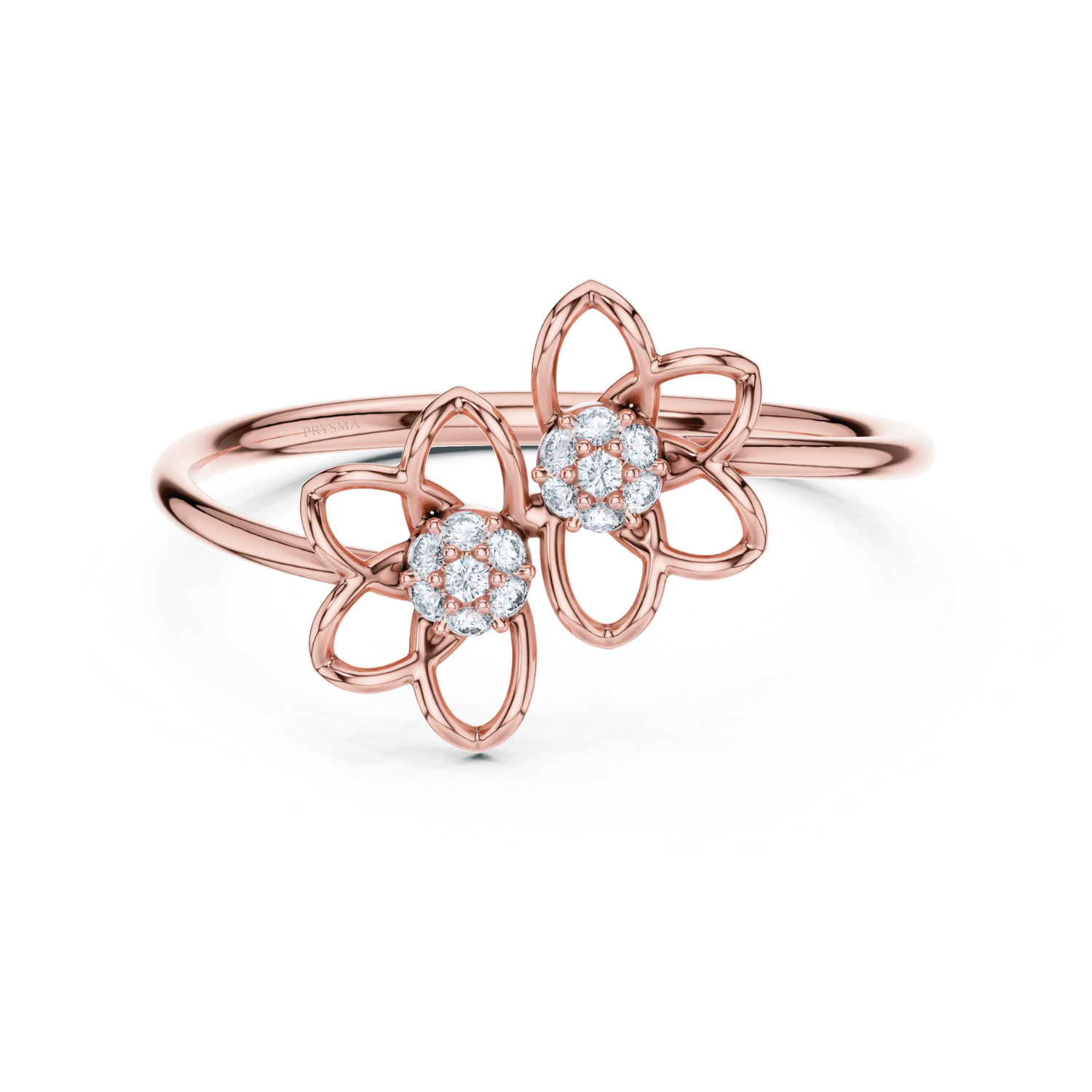 Twin Blossom Diamond Ring
