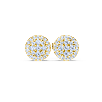 Radiant Halo Diamond Cluster Stud Earrings