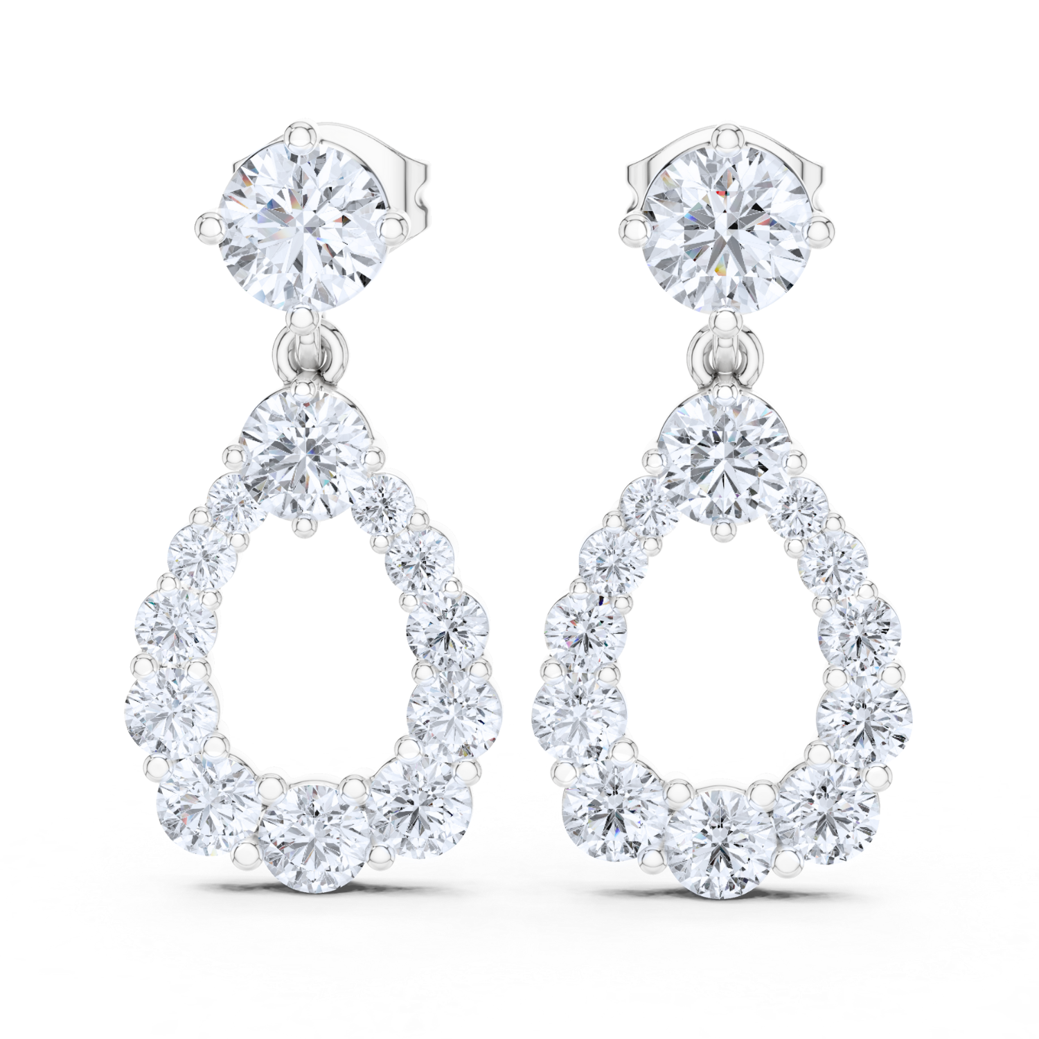 Radiant Teardrop Diamond Earrings