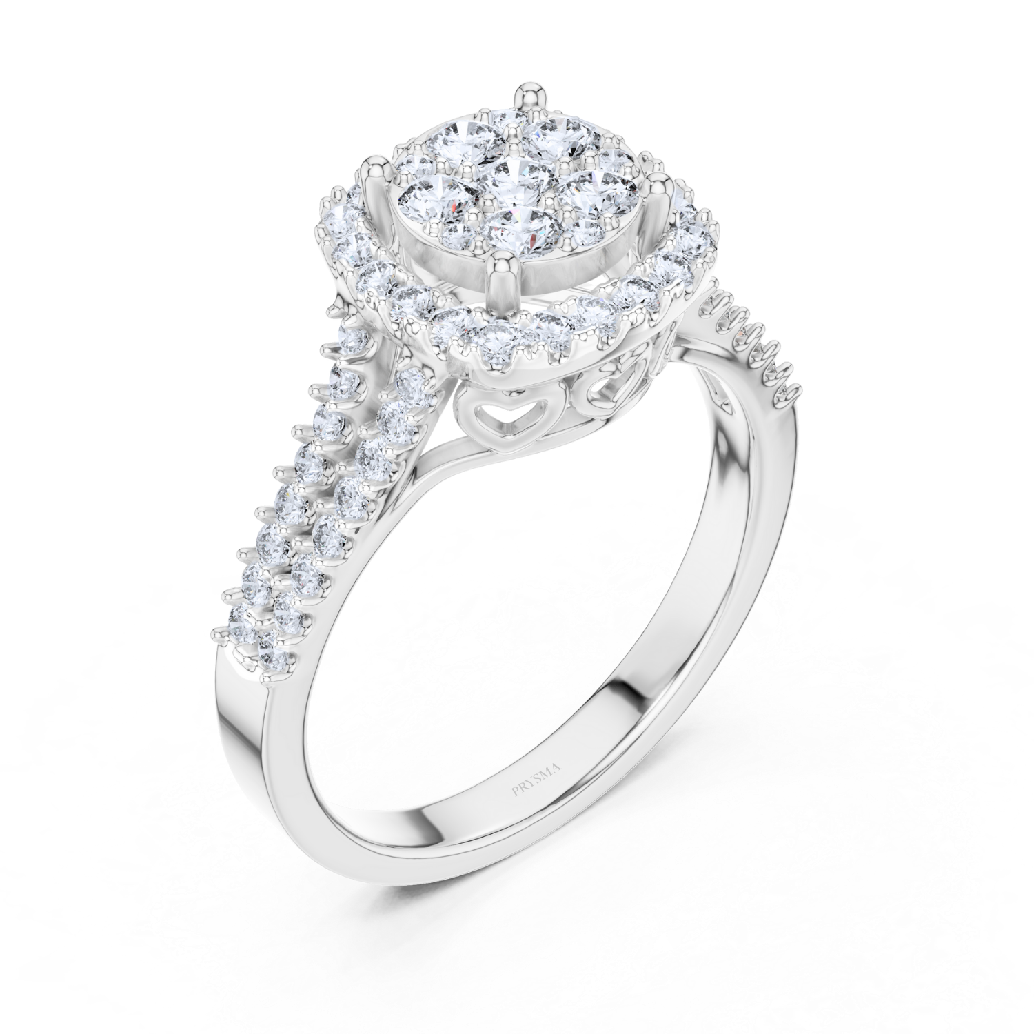Luxury Cluster Halo Diamond Ring