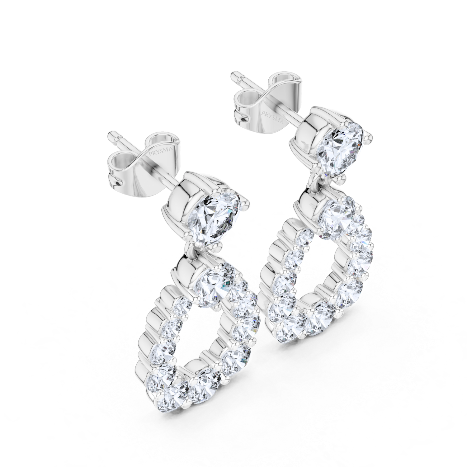 Radiant Teardrop Diamond Earrings
