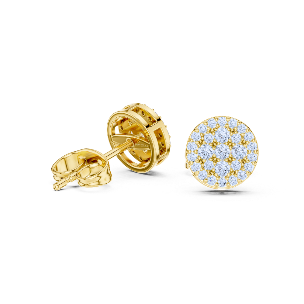 Radiant Halo Diamond Cluster Stud Earrings