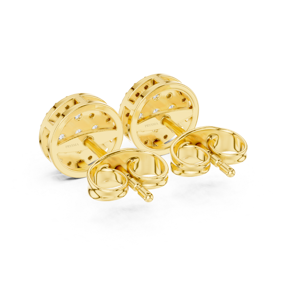 Radiant Halo Diamond Cluster Stud Earrings