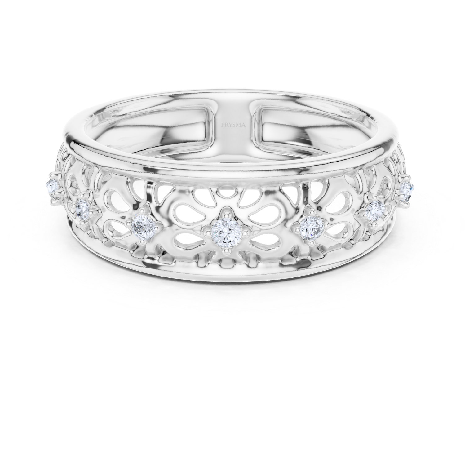 Floral Lace Diamond Band