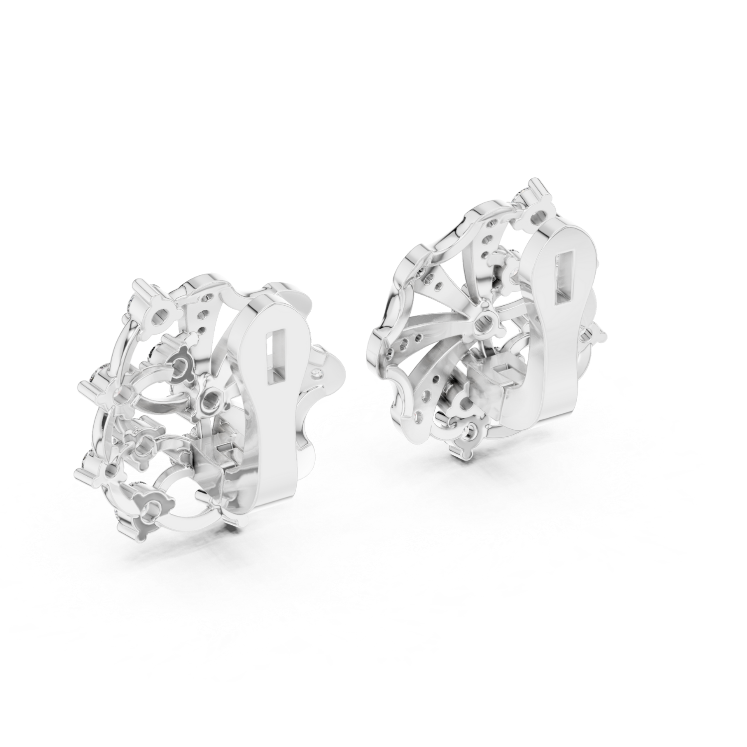 Fan-Inspired Diamond Earrings