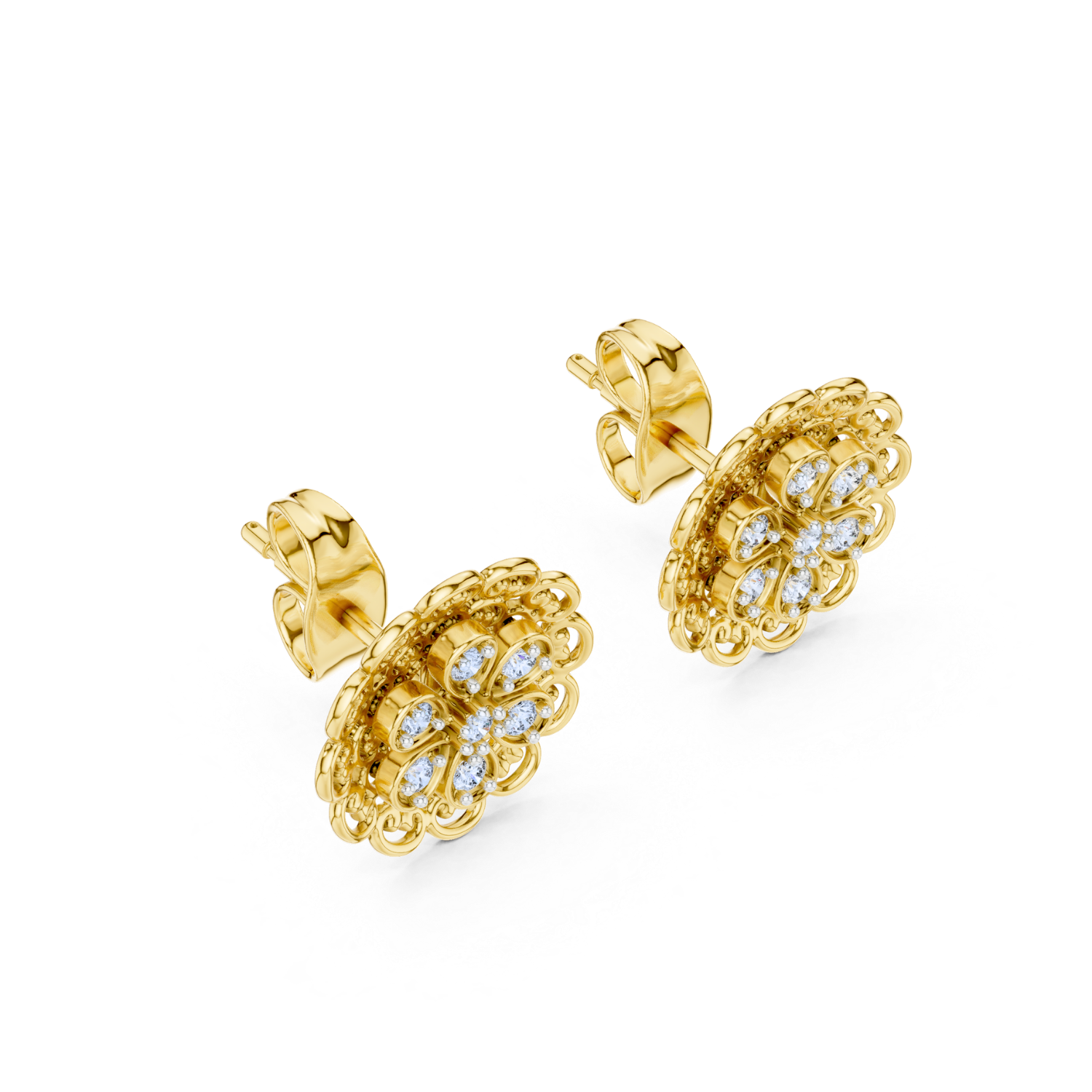 Vintage Floral Filigree Earrings