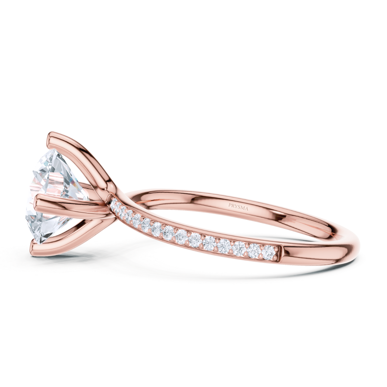 Classic Round Solitaire Pave Ring