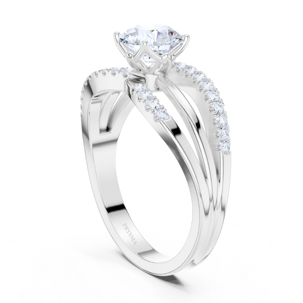Radiant Split Shank Diamond Ring
