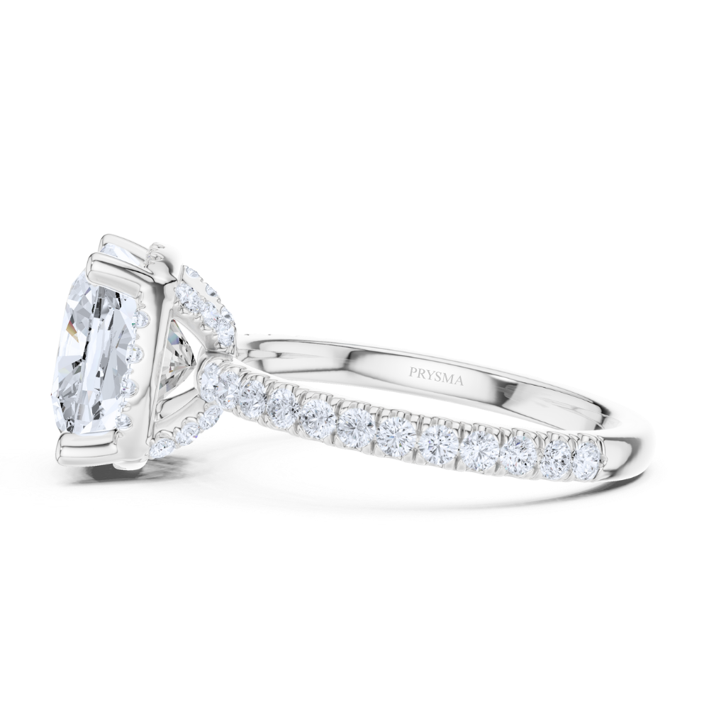 The Regal Cushion Halo Ring