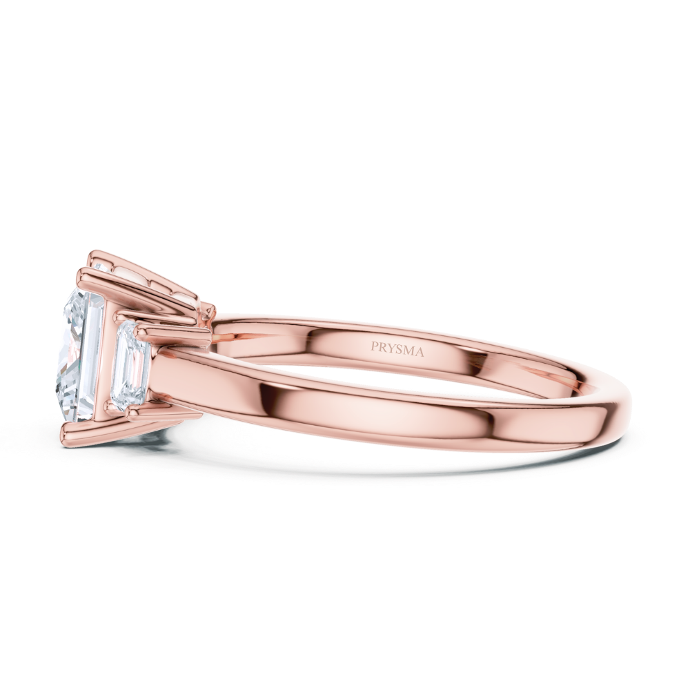 Regal Radiance Princess-Cut Three-Stone Ring