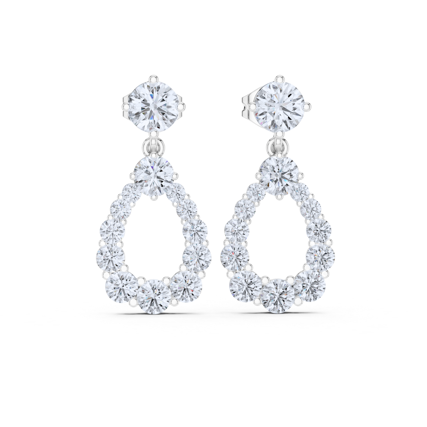 Radiant Teardrop Diamond Earrings