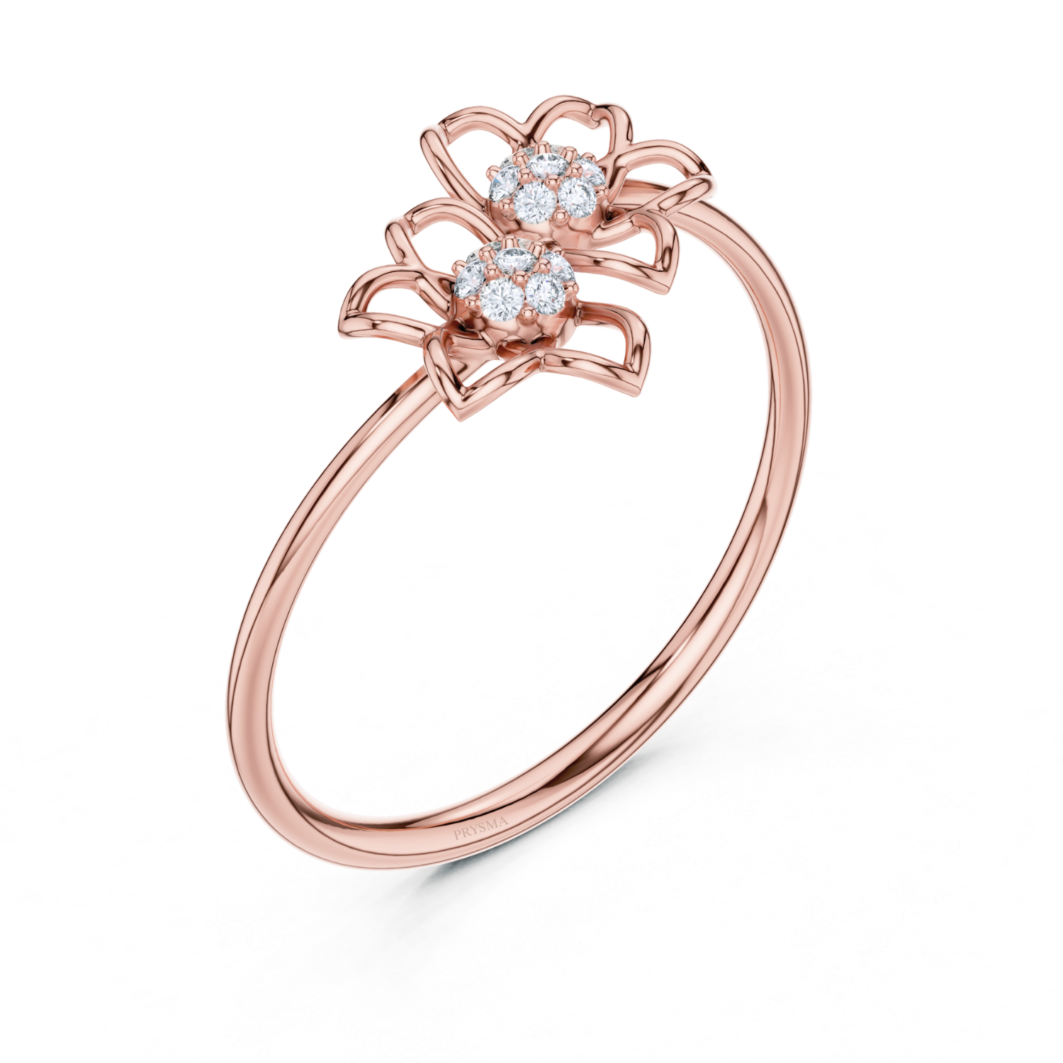 Twin Blossom Diamond Ring
