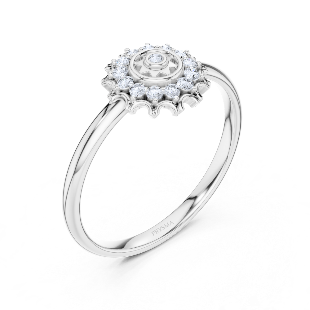 Regal Radiance Floral Diamond Ring
