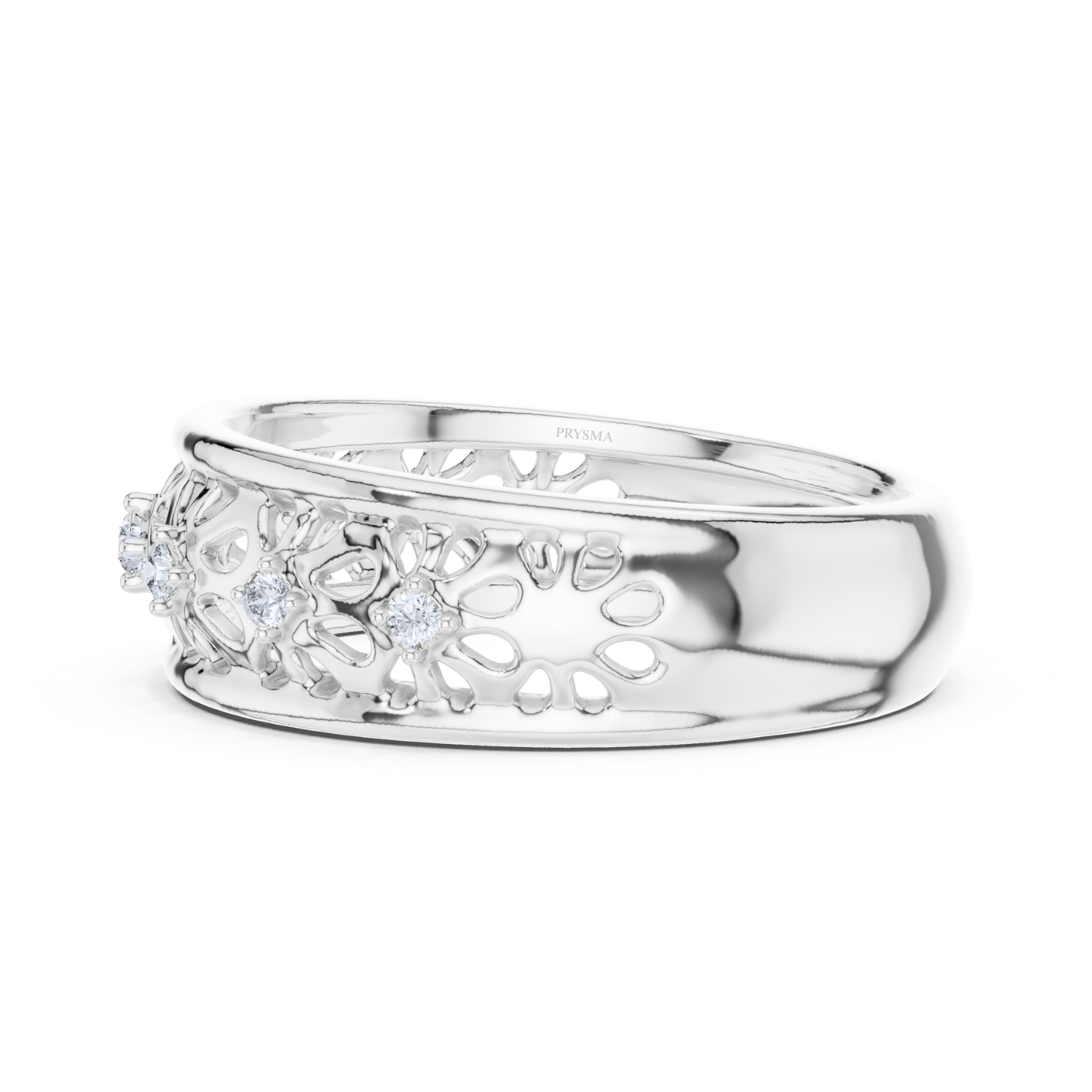 Floral Lace Diamond Band