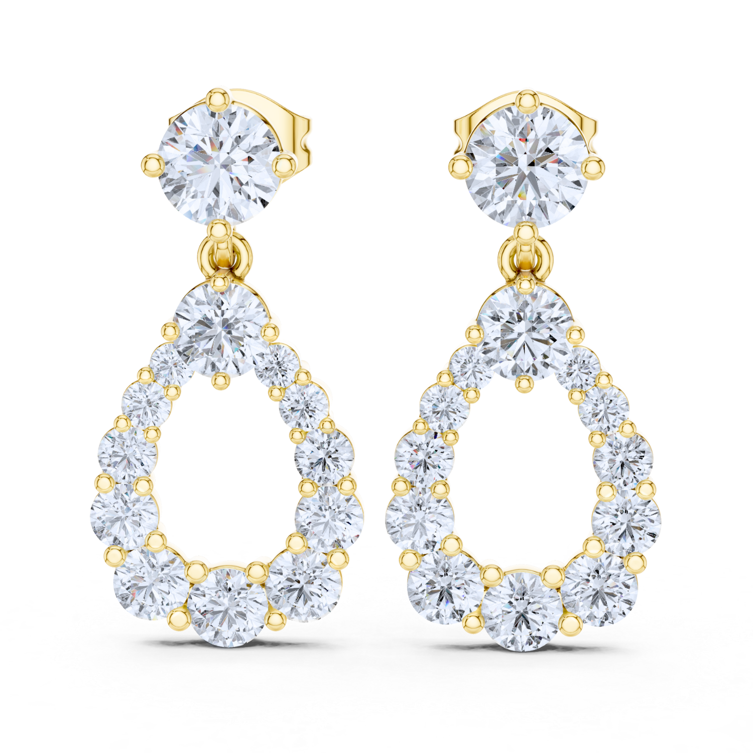 Radiant Teardrop Diamond Earrings