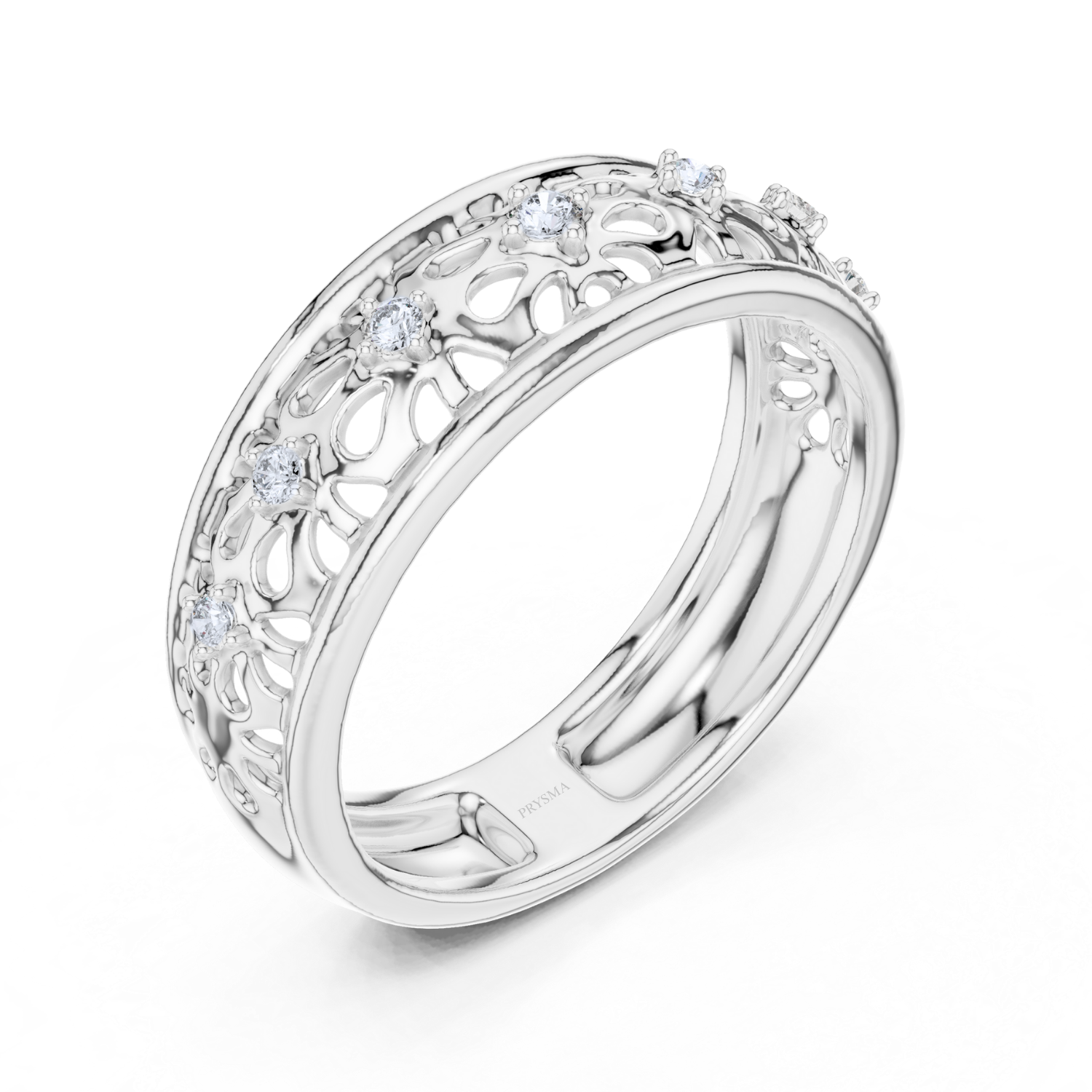 Floral Lace Diamond Band