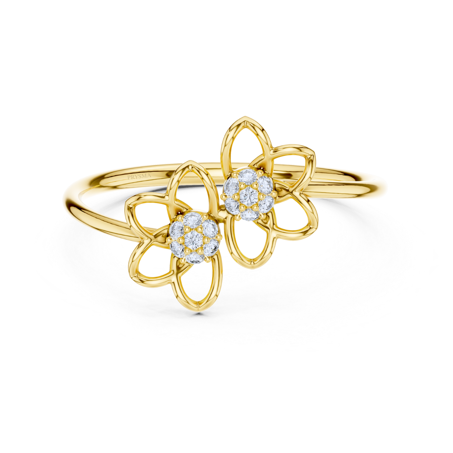 Twin Blossom Diamond Ring