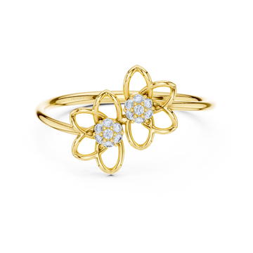 Twin Blossom Diamond Ring