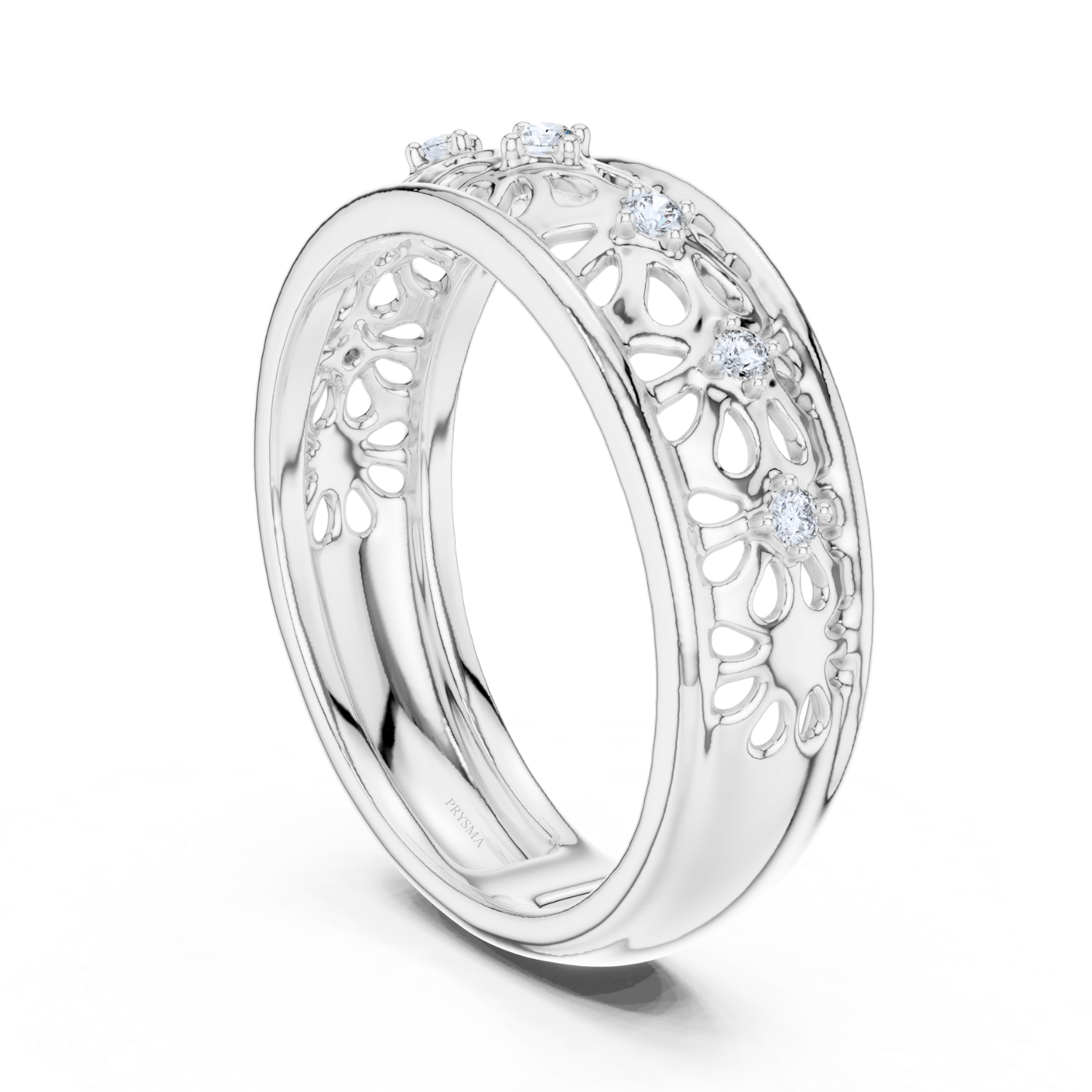 Floral Lace Diamond Band