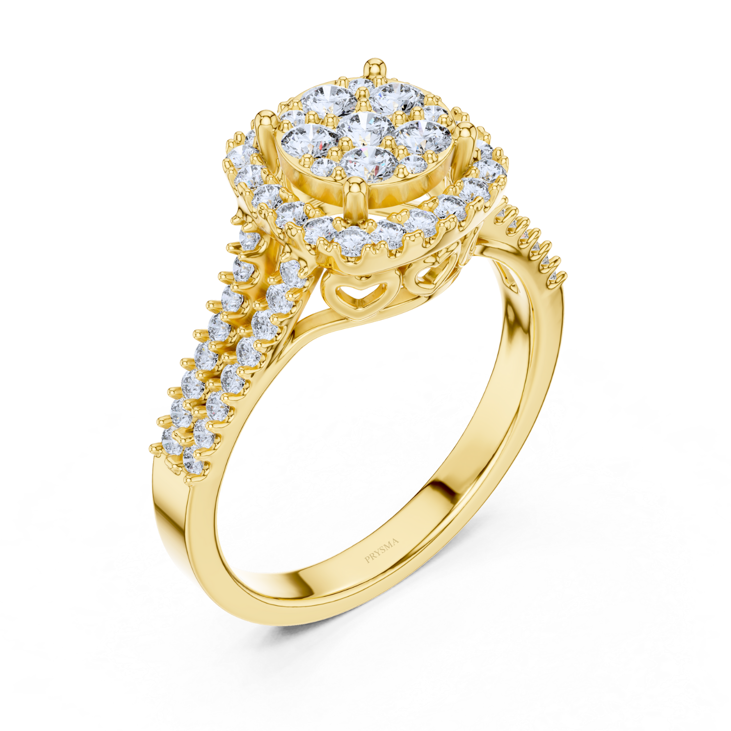 Luxury Cluster Halo Diamond Ring