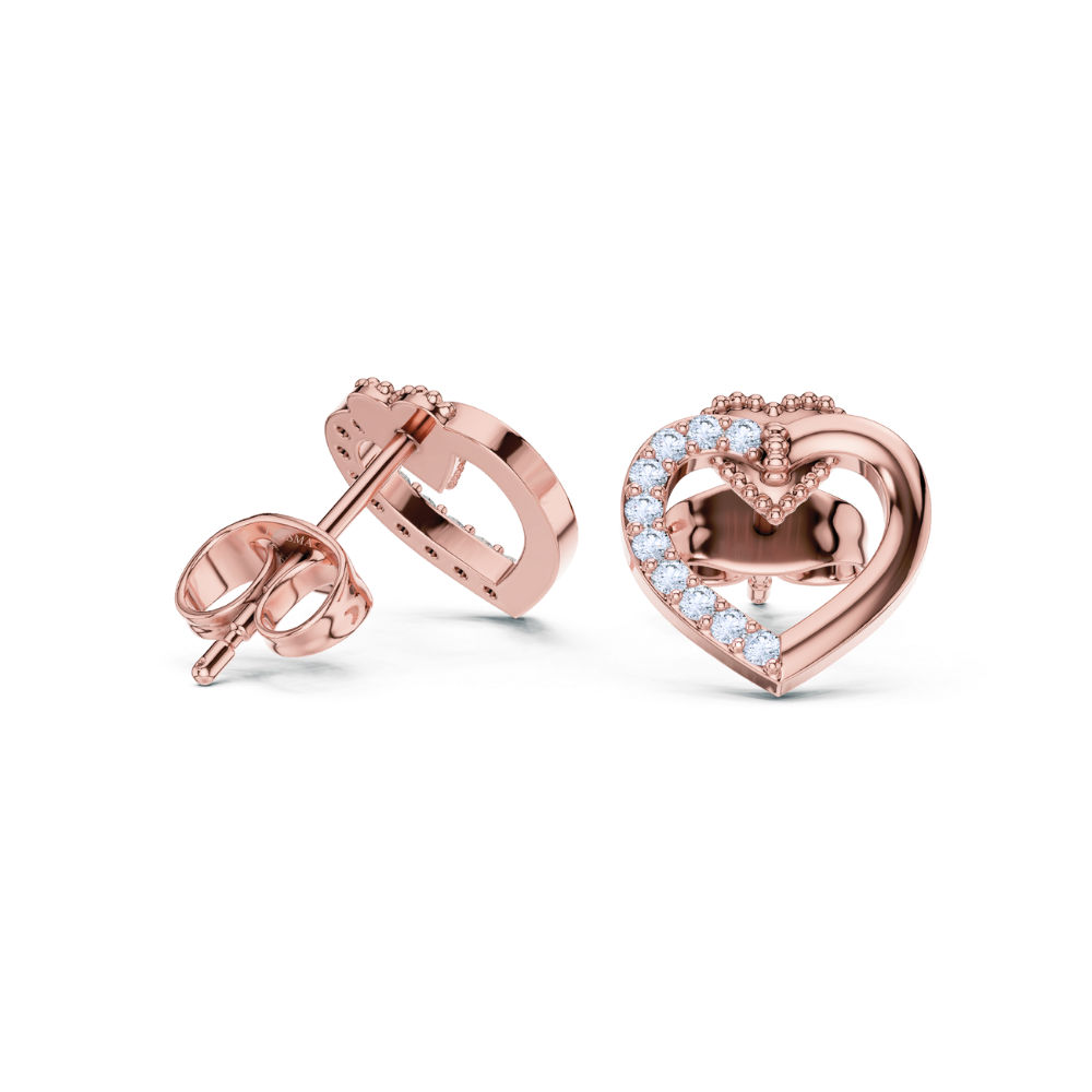 Regal Sparkle Open Heart Diamond Earrings