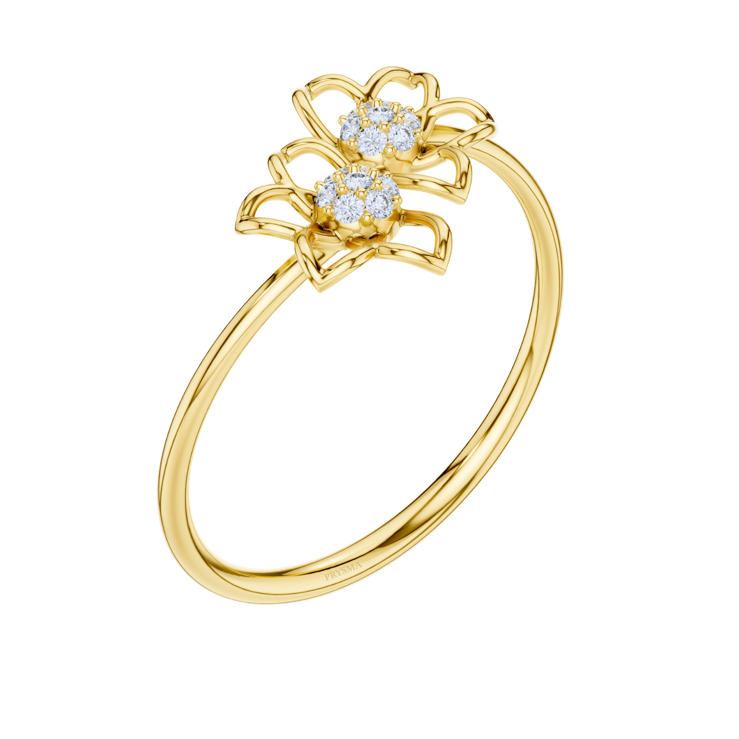 Twin Blossom Diamond Ring