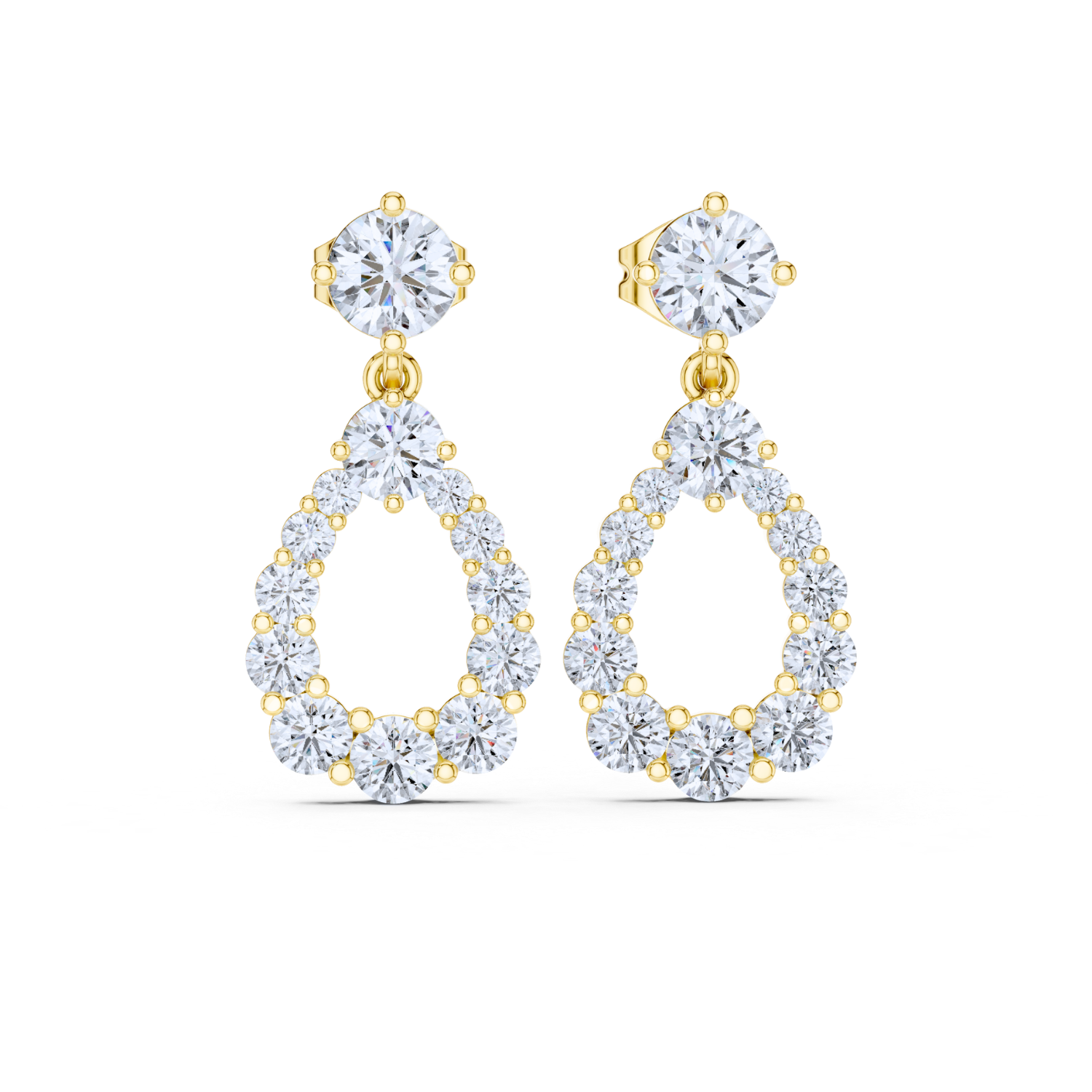 Radiant Teardrop Diamond Earrings