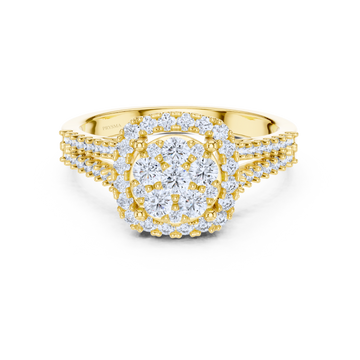 Luxury Cluster Halo Diamond Ring