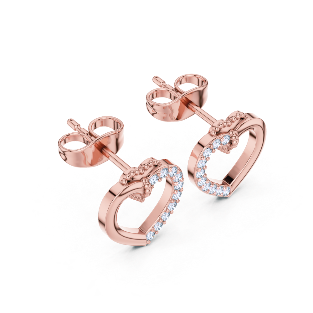 Regal Sparkle Open Heart Diamond Earrings