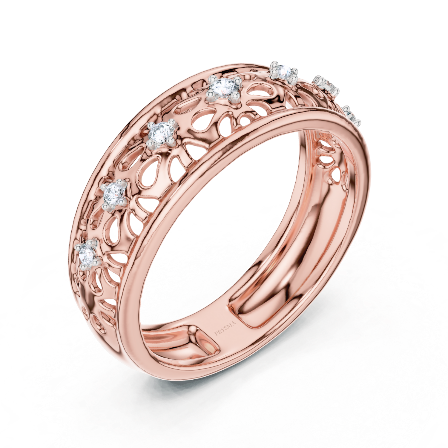 Floral Lace Diamond Band