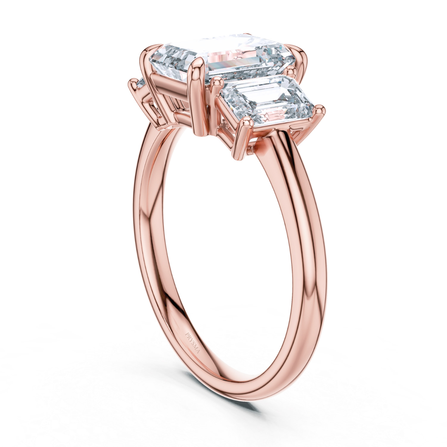 Emerald-Cut Three-Stone Diamond Ring