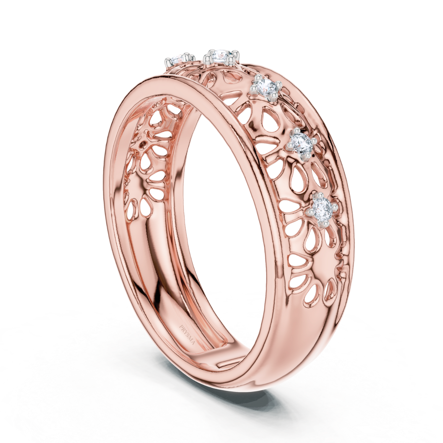 Floral Lace Diamond Band