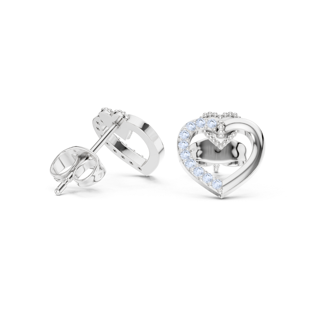 Regal Sparkle Open Heart Diamond Earrings