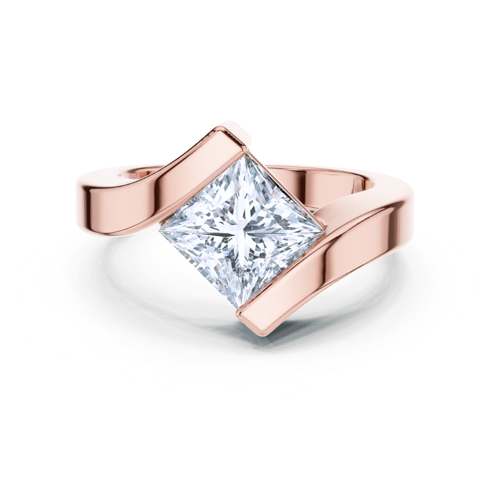 Radiant Embrace Princess-Cut Diamond Ring