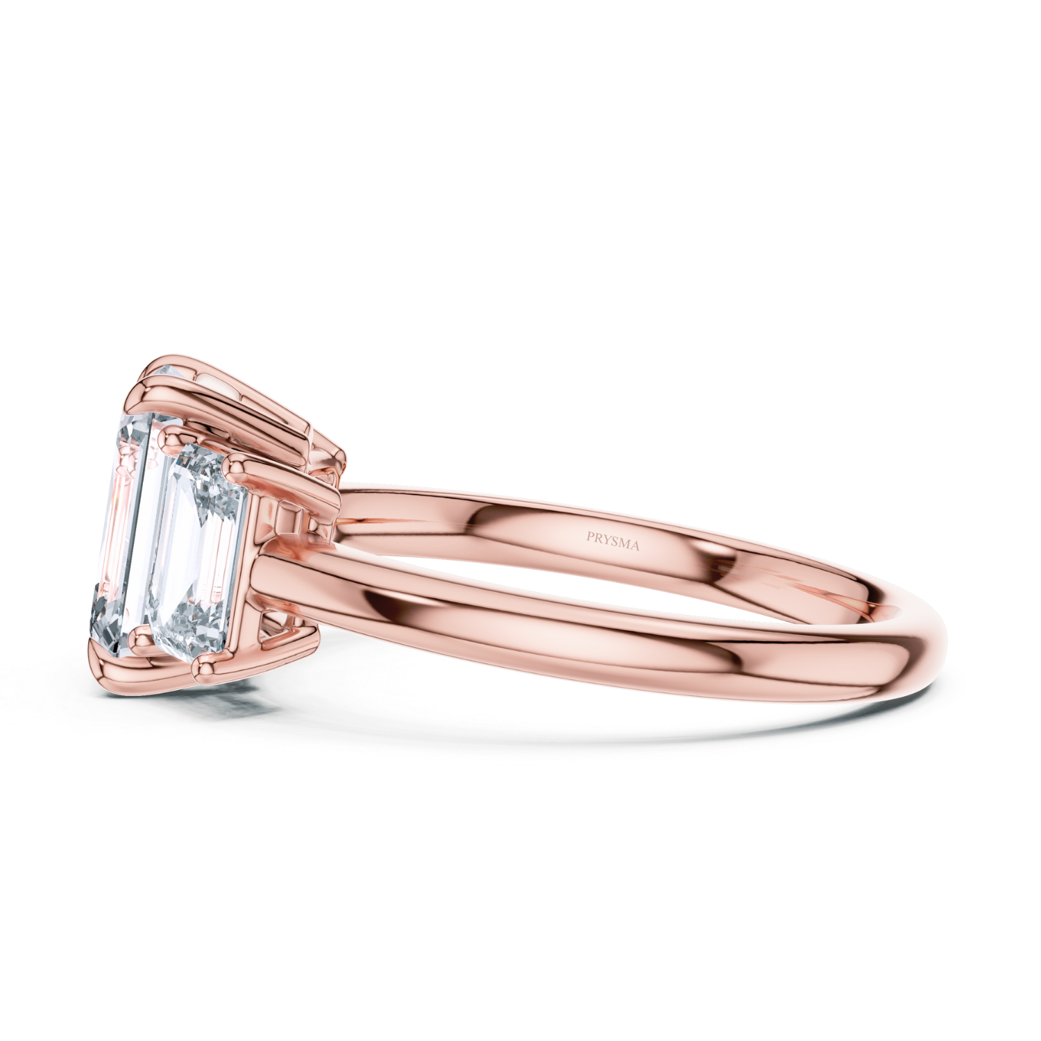 Emerald-Cut Three-Stone Diamond Ring