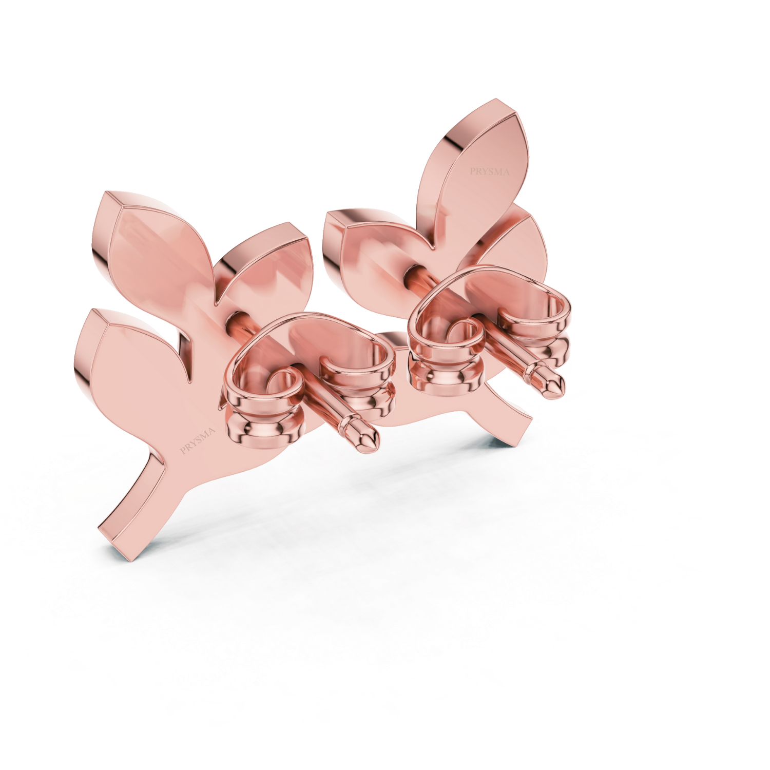 Diamond Leaf Vine Stud Earrings