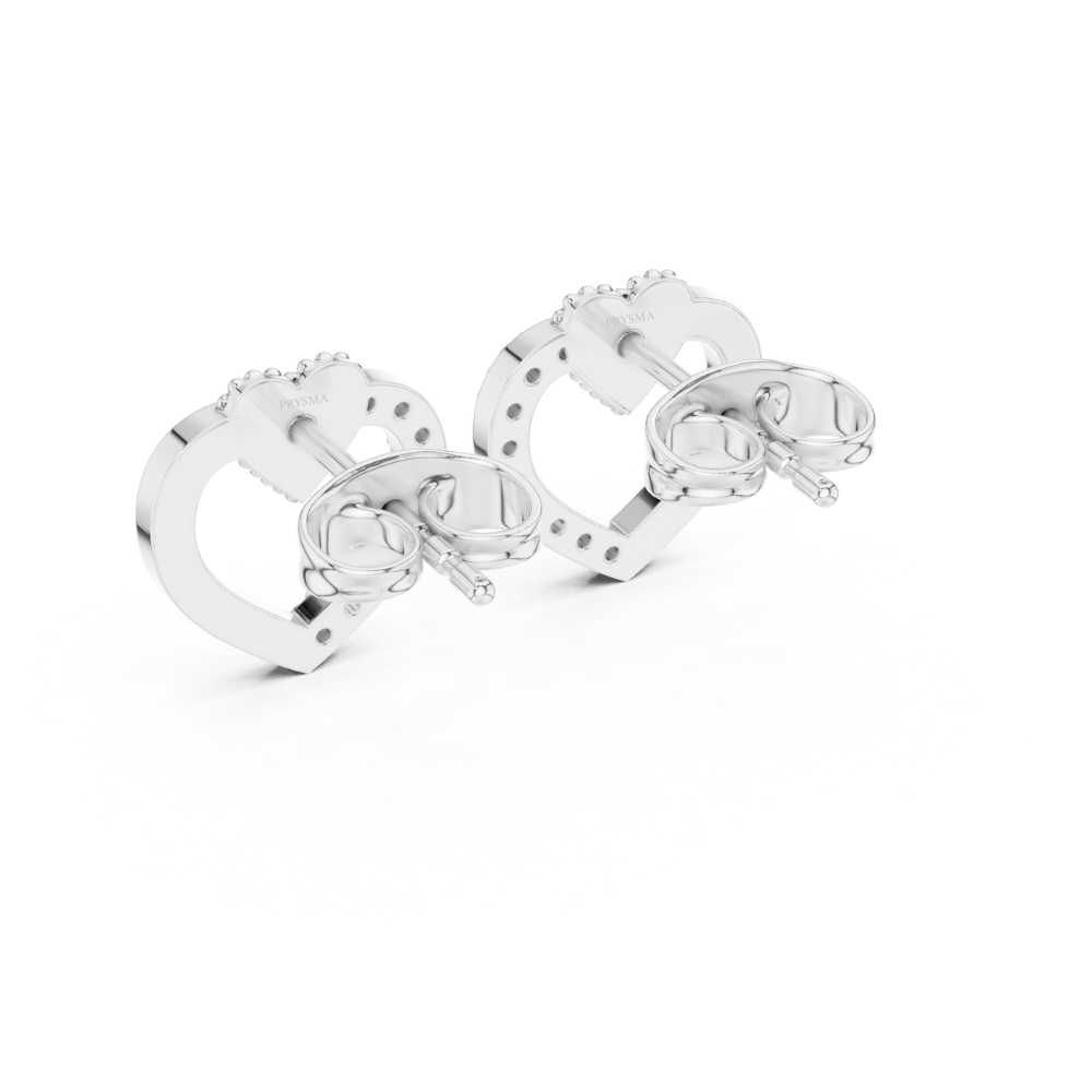 Regal Sparkle Open Heart Diamond Earrings