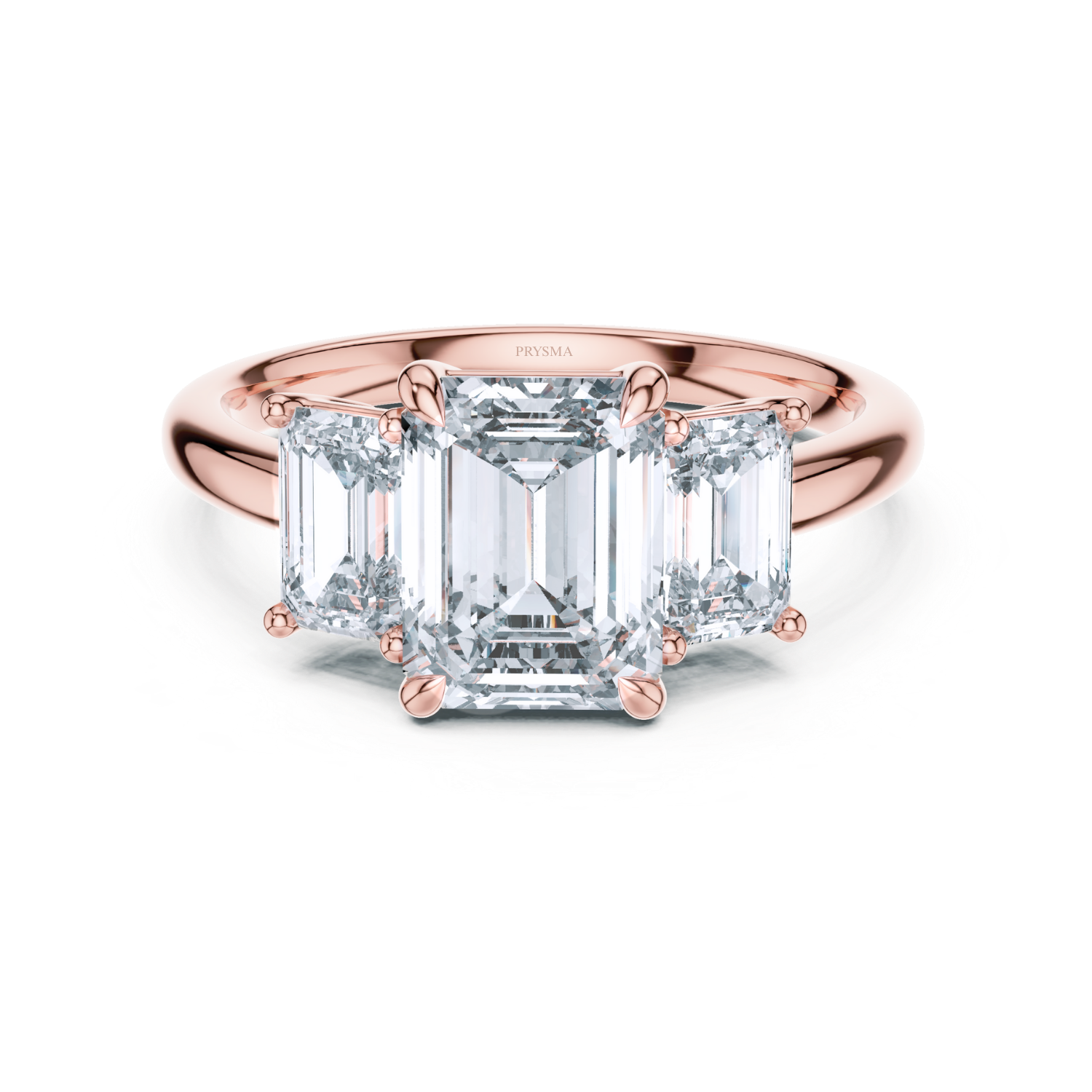 Emerald-Cut Three-Stone Diamond Ring