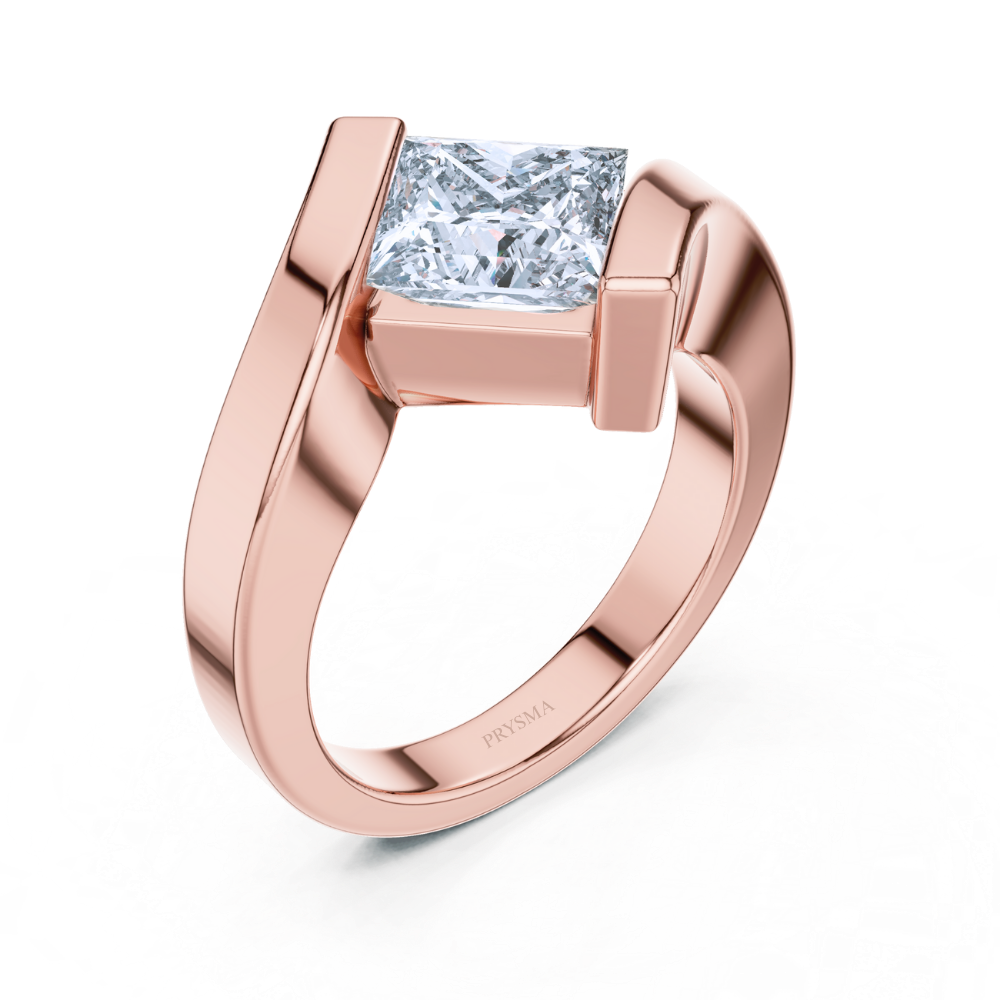 Radiant Embrace Princess-Cut Diamond Ring