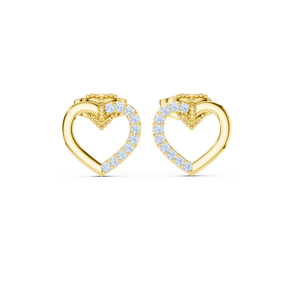 Regal Sparkle Open Heart Diamond Earrings