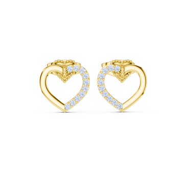 Regal Sparkle Open Heart Diamond Earrings