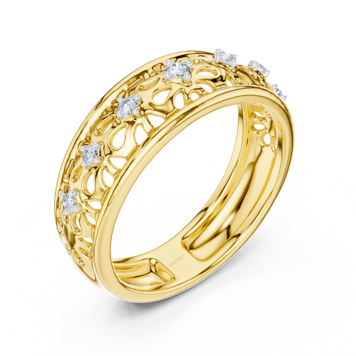 Floral Lace Diamond Band