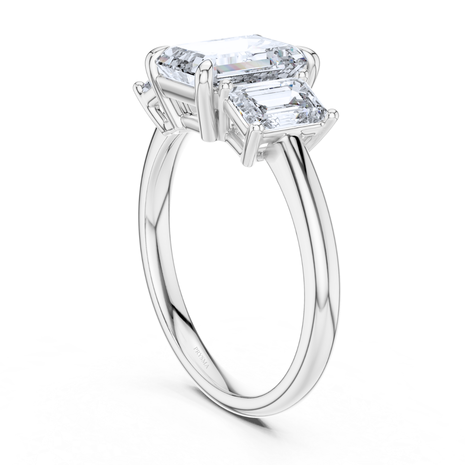 Emerald-Cut Three-Stone Diamond Ring
