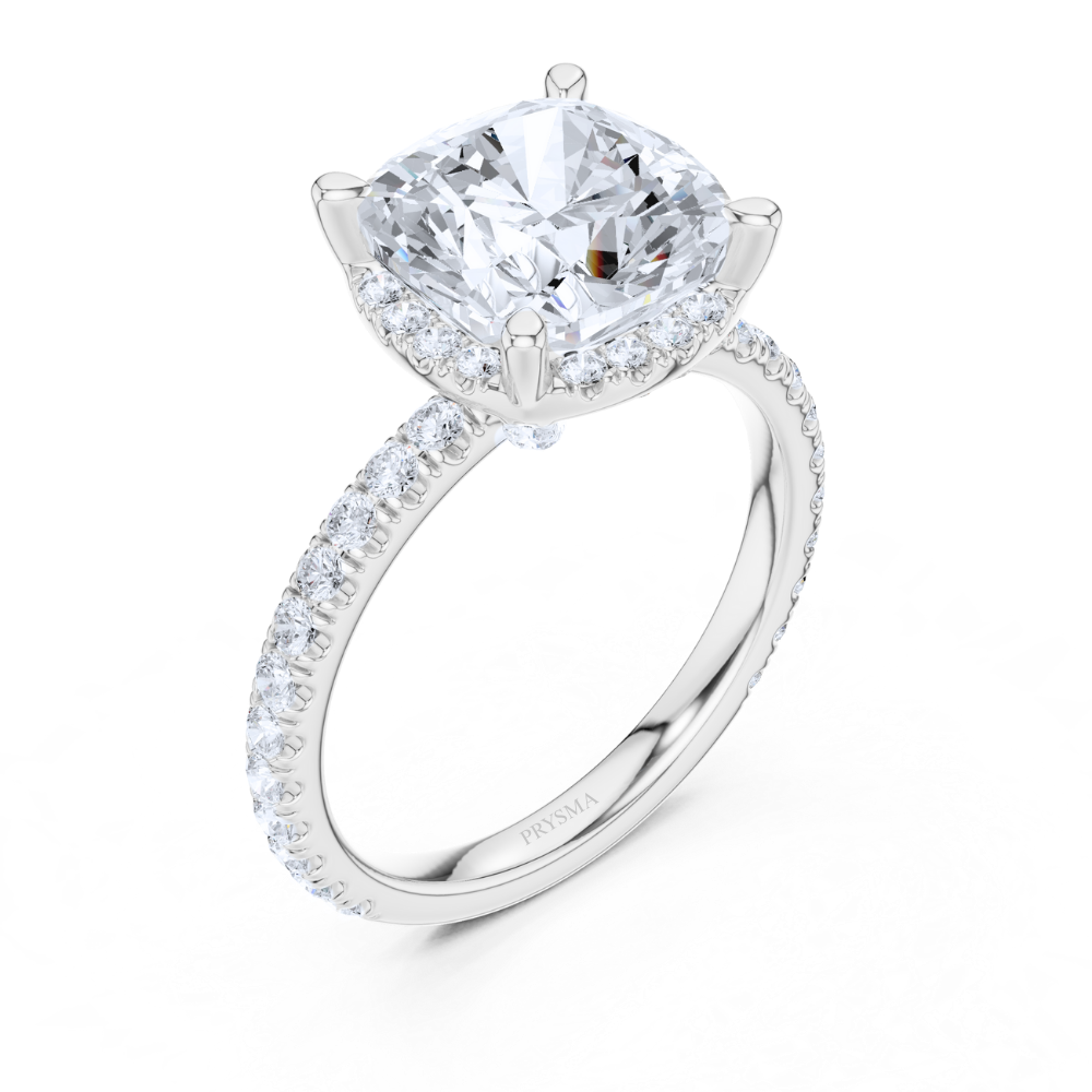 The Regal Cushion Halo Ring