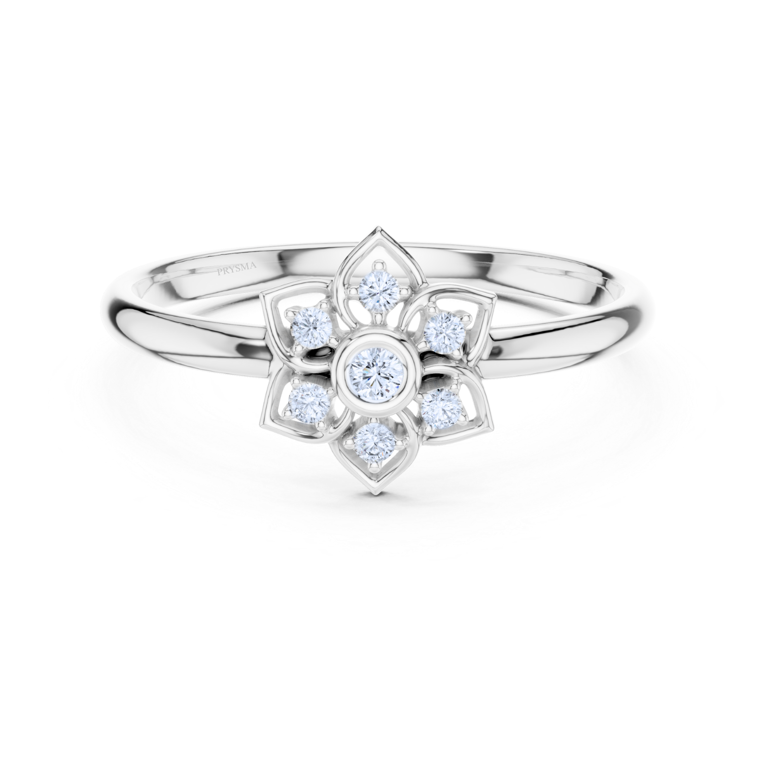 Radiant Lotus Diamond Ring