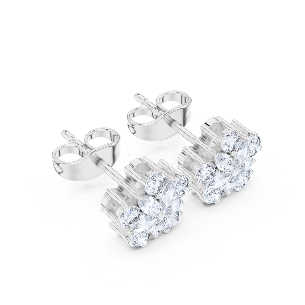 Blossom Radiance Diamond Stud Earrings