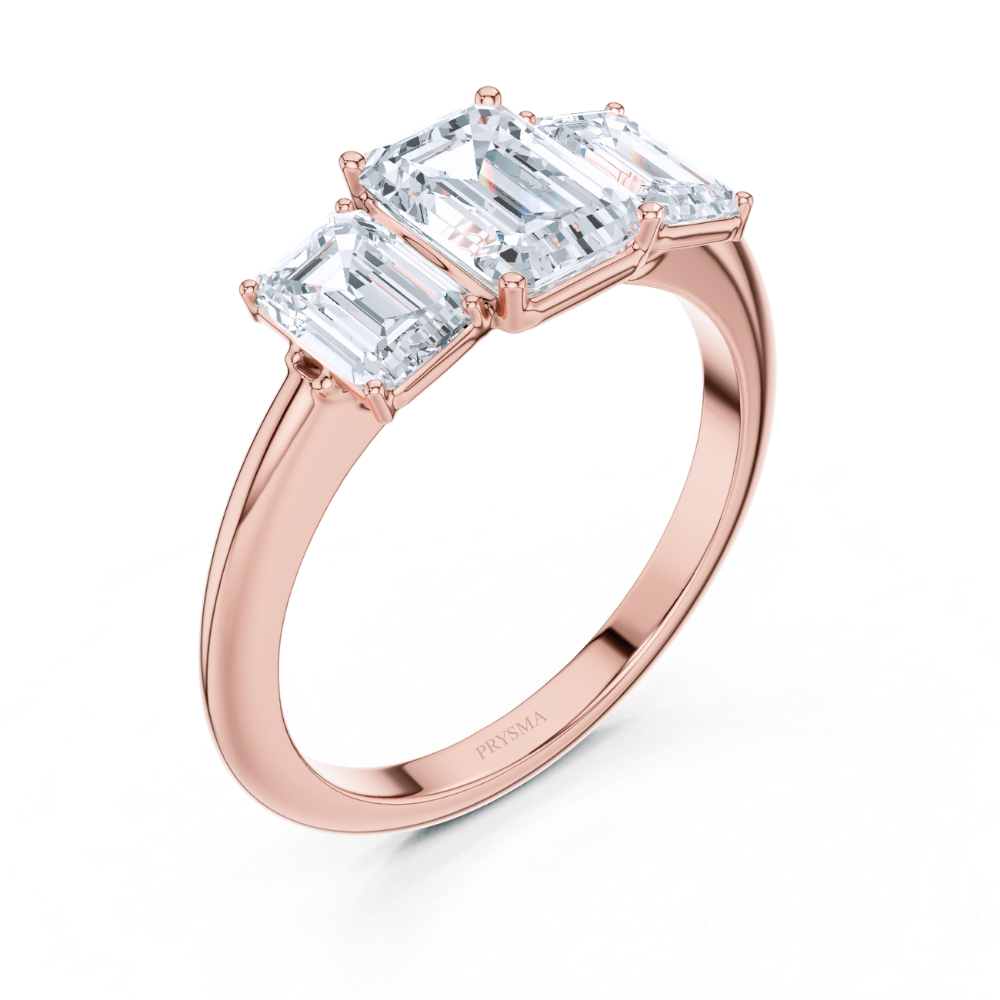 Regal Emerald-Cut Trilogy Ring