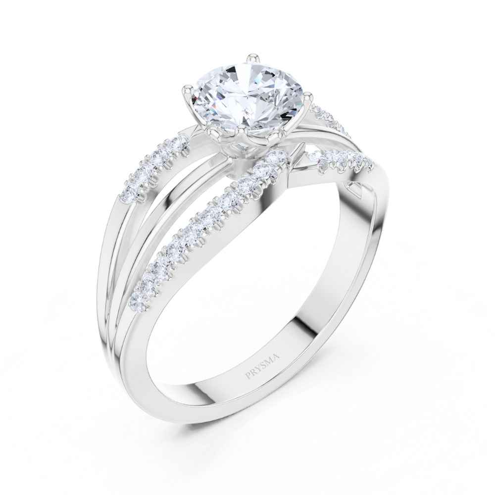 Radiant Split Shank Diamond Ring