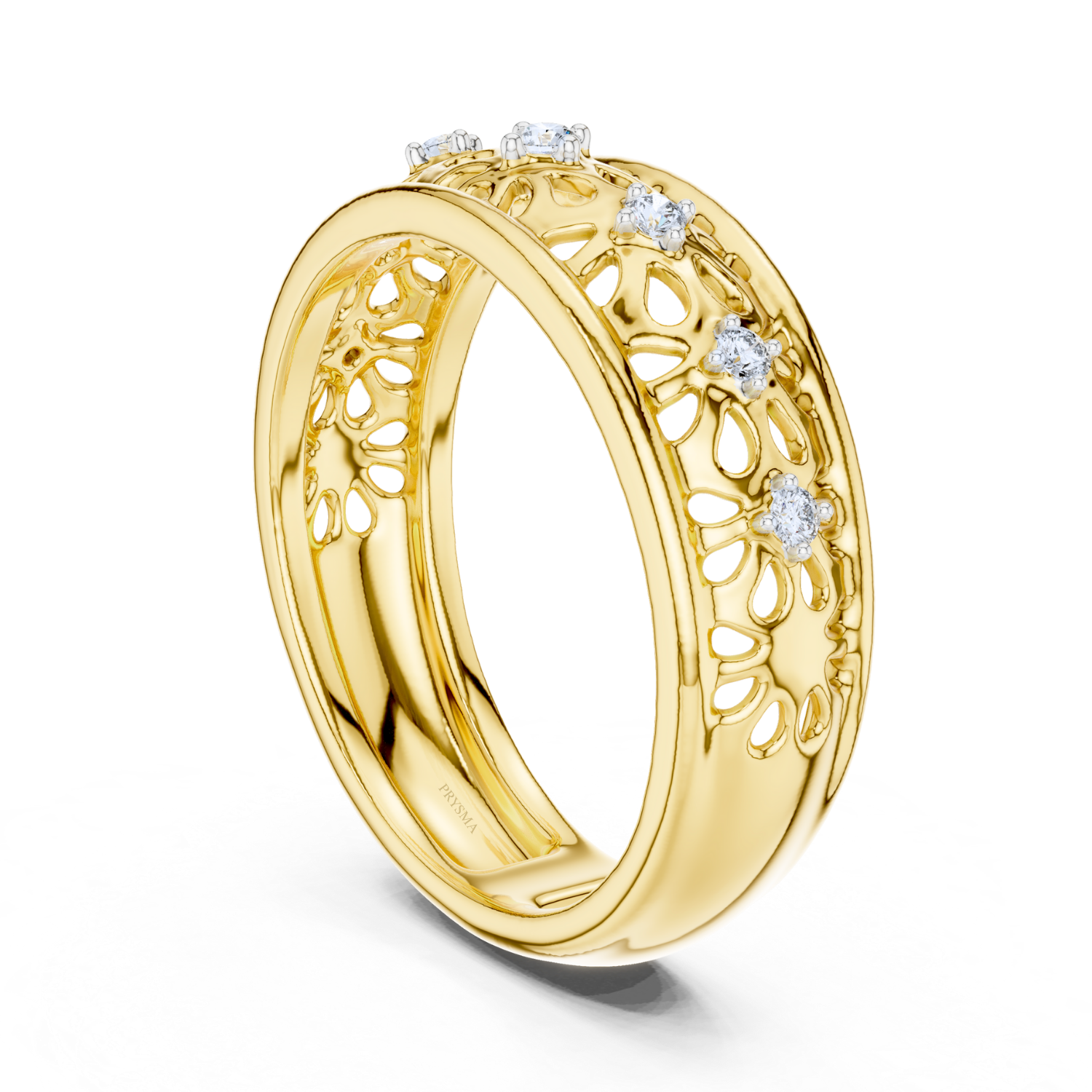 Floral Lace Diamond Band