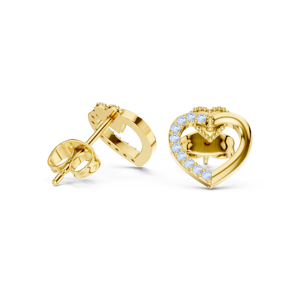Regal Sparkle Open Heart Diamond Earrings